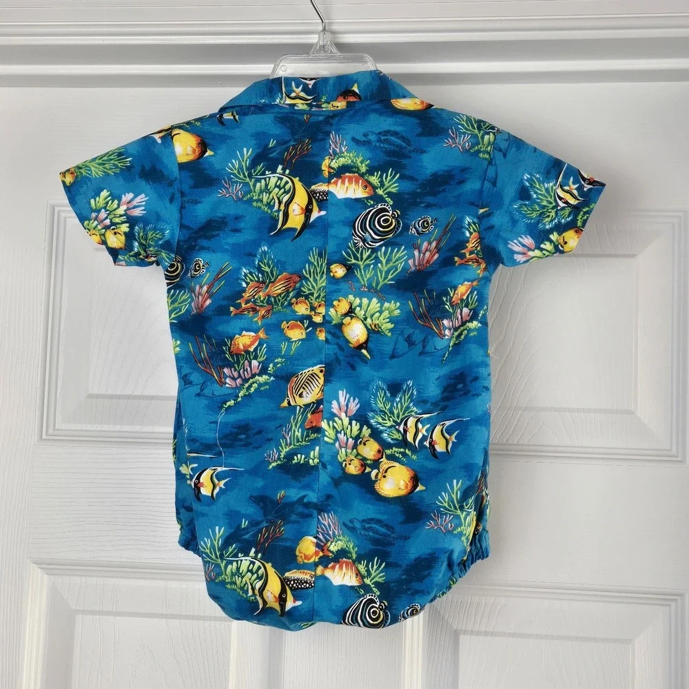 RJC Hawaiian One Piece Romper Boys Size 12m Under Water School Fish‎ Unisex USA